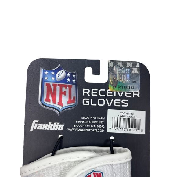 Franklin NFL Cincinnati Bengals Youth XS/S Receiver Gloves White Football New - Picture 5 of 5